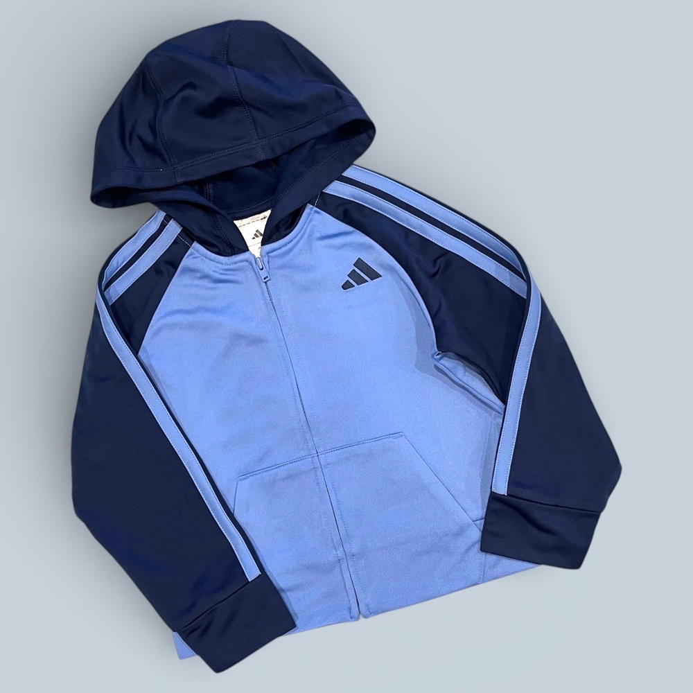 Adidas Toddler Track Jacket Navy and Light Blue Size 3T